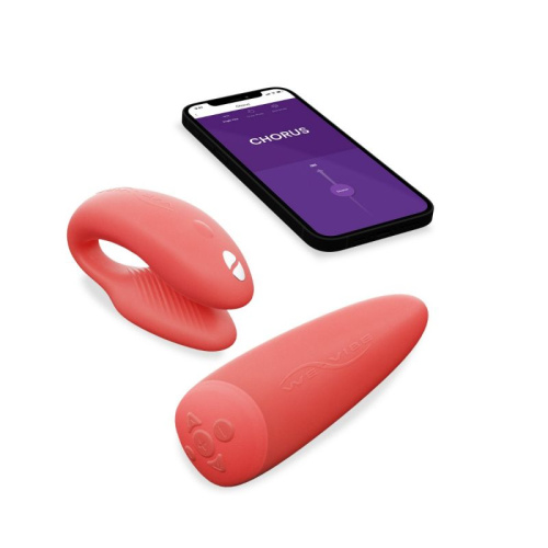 We-Vibe Chorus - вибратор для пар с сенсорным пультом и управлением через телефон коралловый
